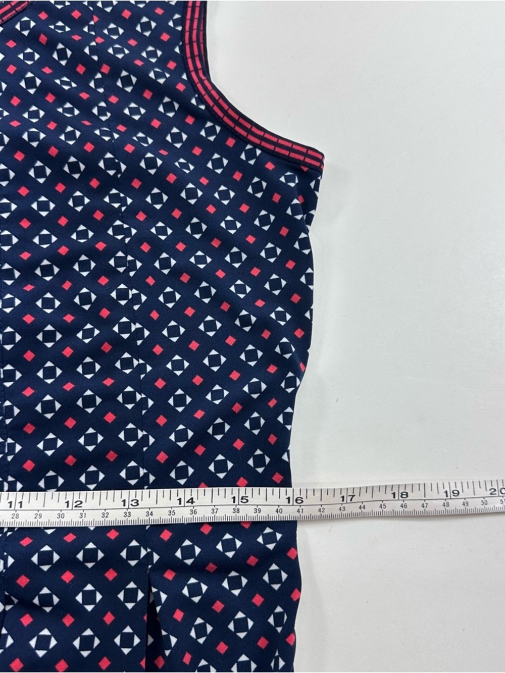 Max Studio Navy and Pink Printed Sleeveless Scoop Dress - Picture 5 of 7